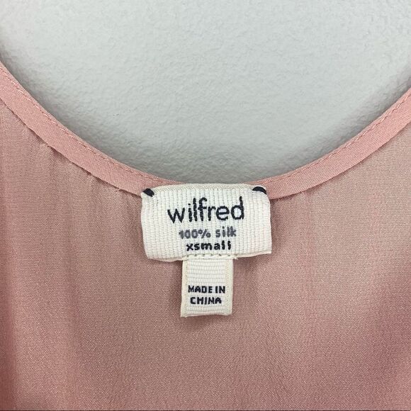 Wilfred | Aritzia Blush Pink Embroidered 100% Silk Trapeze Slip Dress Size XS - Picture 3 of 5